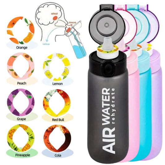 Aroma Water Bottle with 7 Fruit Pods – 750ml Scented Fitness Water Cup