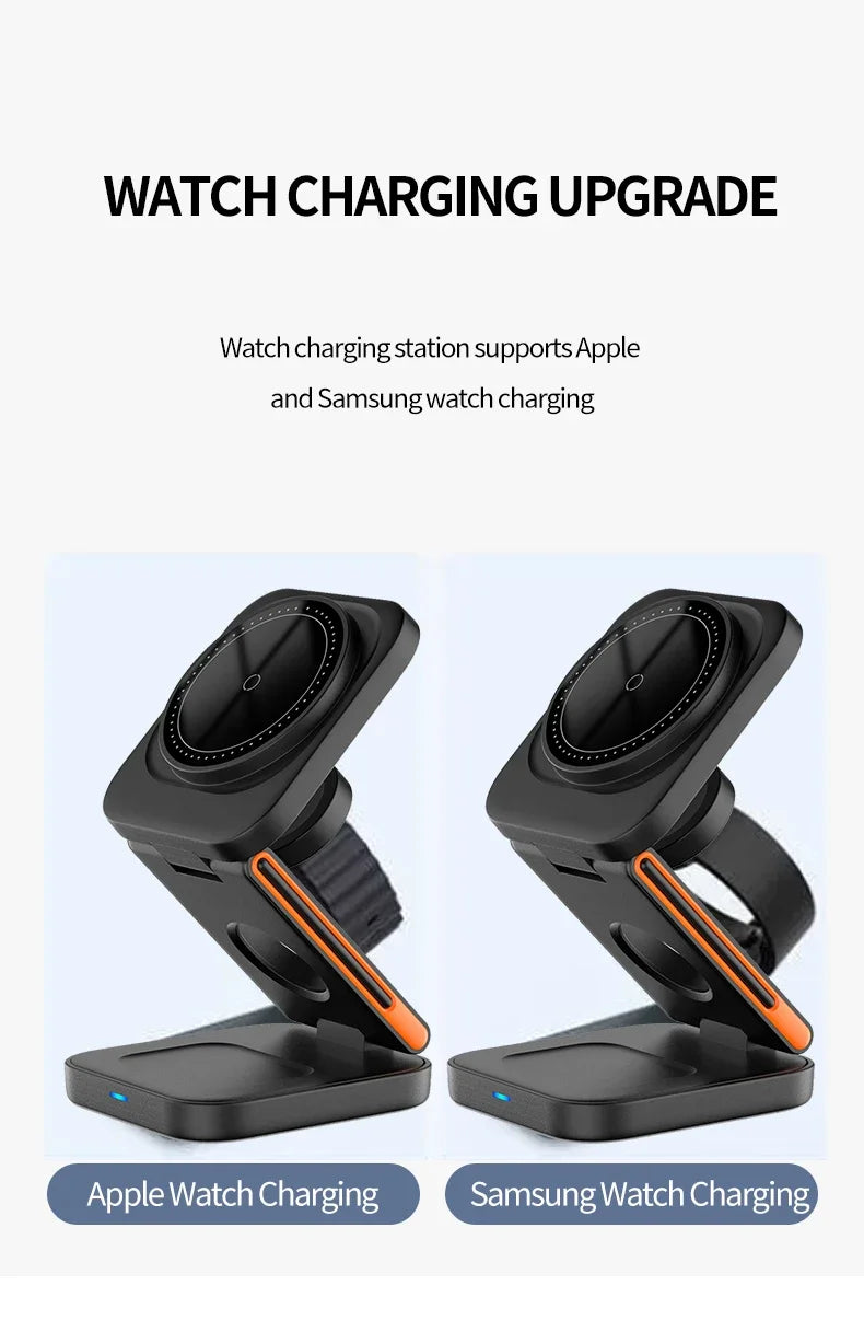 3-in-1 Foldable Magnetic Wireless Charging Station for iPhone & Apple Watch - 11
