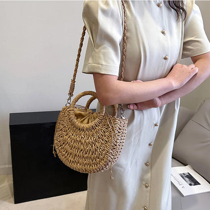 Luxury Woven Half-Moon Bag