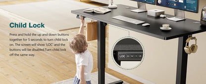 Electric Standing Desk - Ergonomic Height Adjustable Sit Stand Workstation