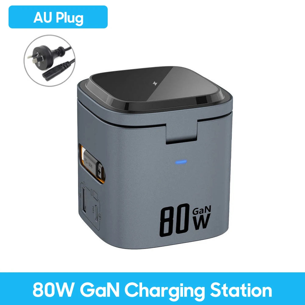 240W 5-in-1 GaN Fast Charging Station with 100W Retractable Cable - 21