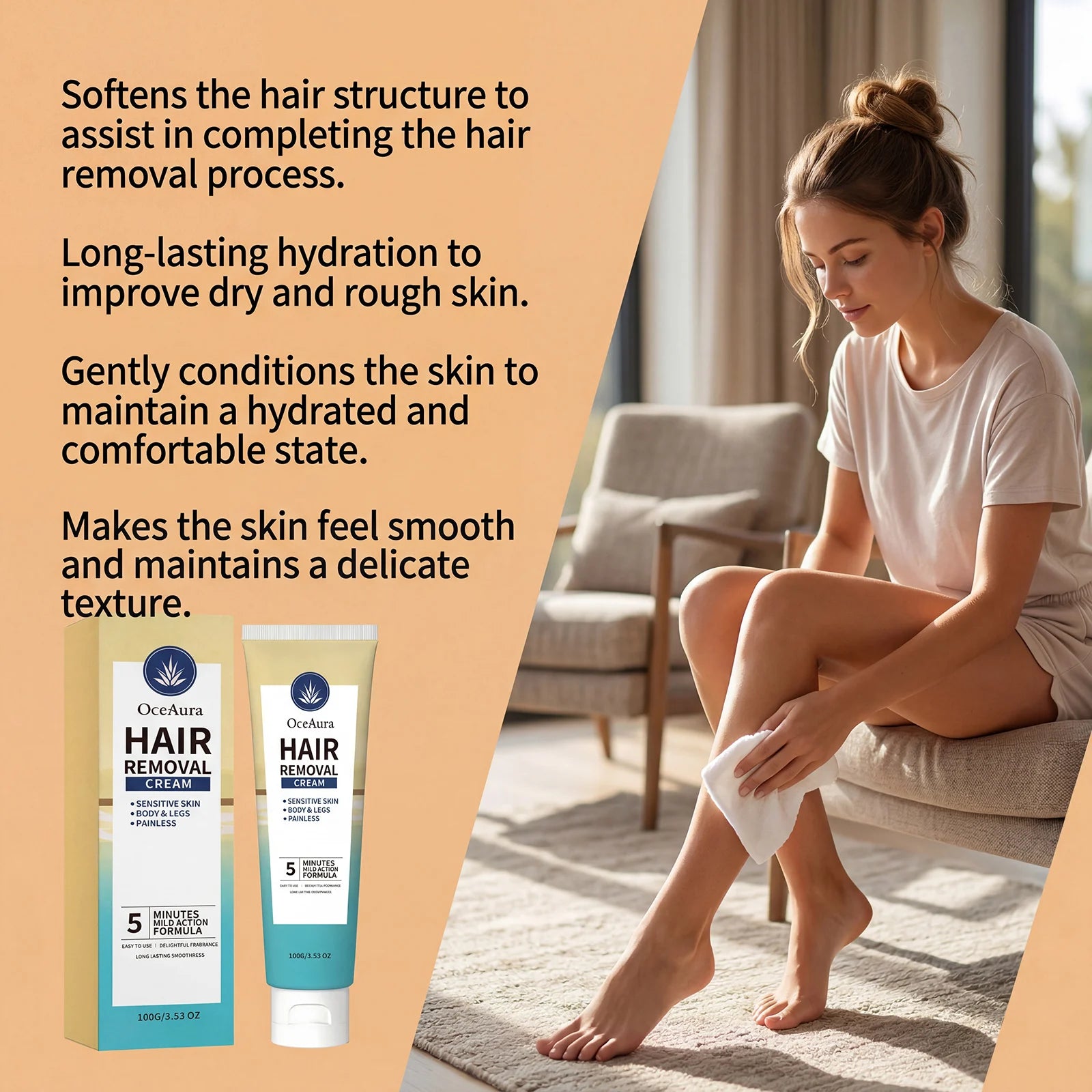 Painless Hair Removal Cream for Sensitive Skin - Fast Acting Depilatory Lotion - 11