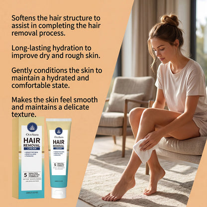 Painless Hair Removal Cream for Sensitive Skin - Fast Acting Depilatory Lotion