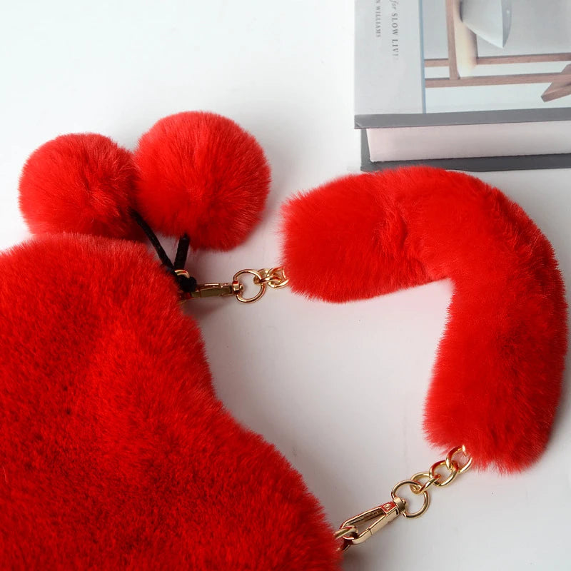 Luxury Plush Heart Handbag