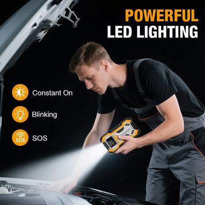 7000A Portable Car Jump Starter & 160PSI Tire Inflator for Emergency
