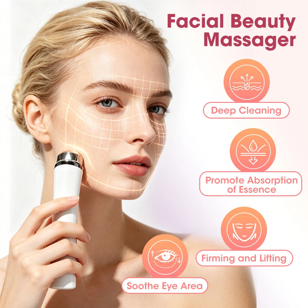 4-in-1 LED Facial Massager - Deep Pore Cleansing & Skin Tightening Beauty Device - 2