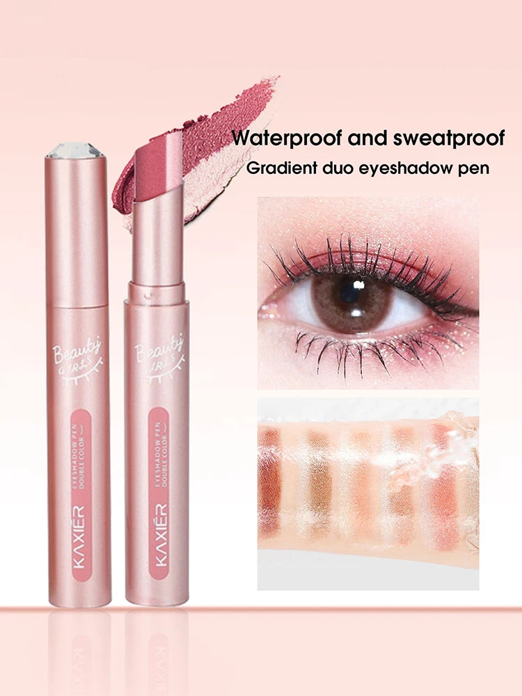 Gradient Two-Tone Eyeshadow Stick - Waterproof Shimmer Eye Makeup - 22