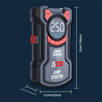 4-in-1 Portable Car Jump Starter with Tire Inflator & Power Bank