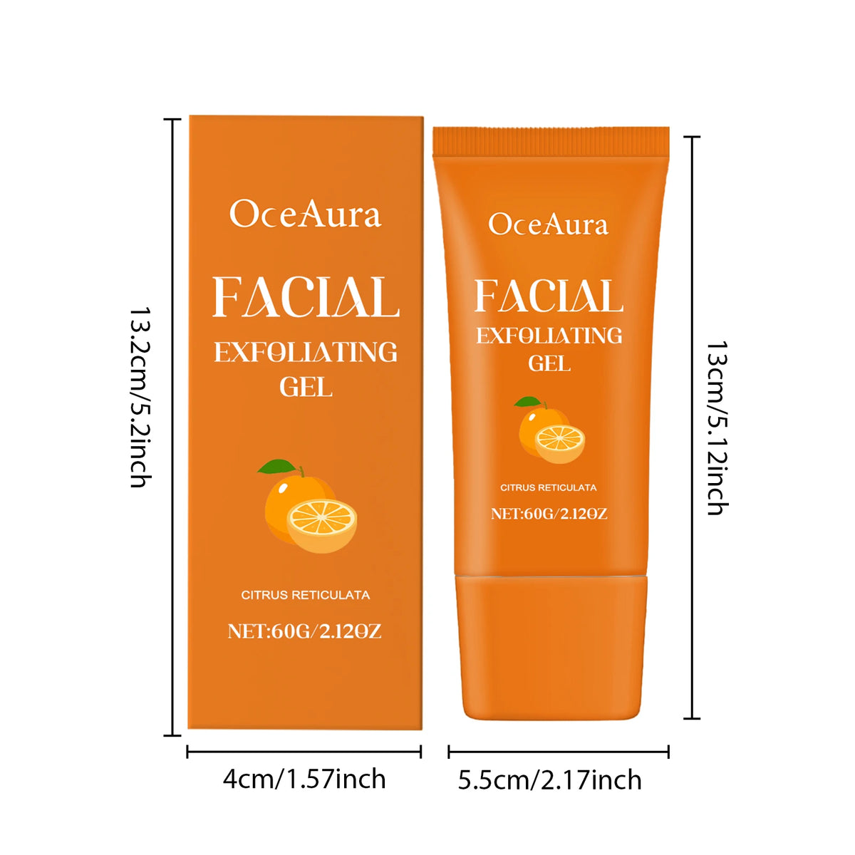Orange Vitamin C Facial Exfoliating Gel for Deep Cleansing & Brightening
