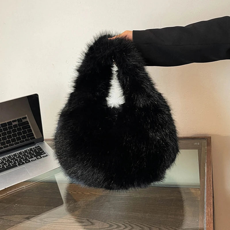Luxury Soft Plush Bucket Bag