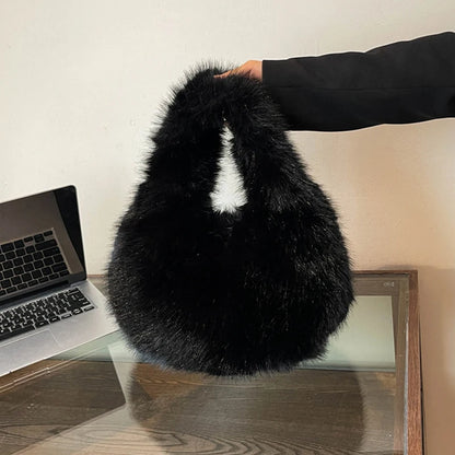 Luxury Soft Plush Bucket Bag