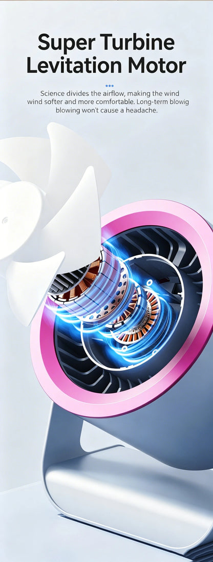 100-Speed Silent Desktop & Wall Mount Fan - 3600mAh Digital Display