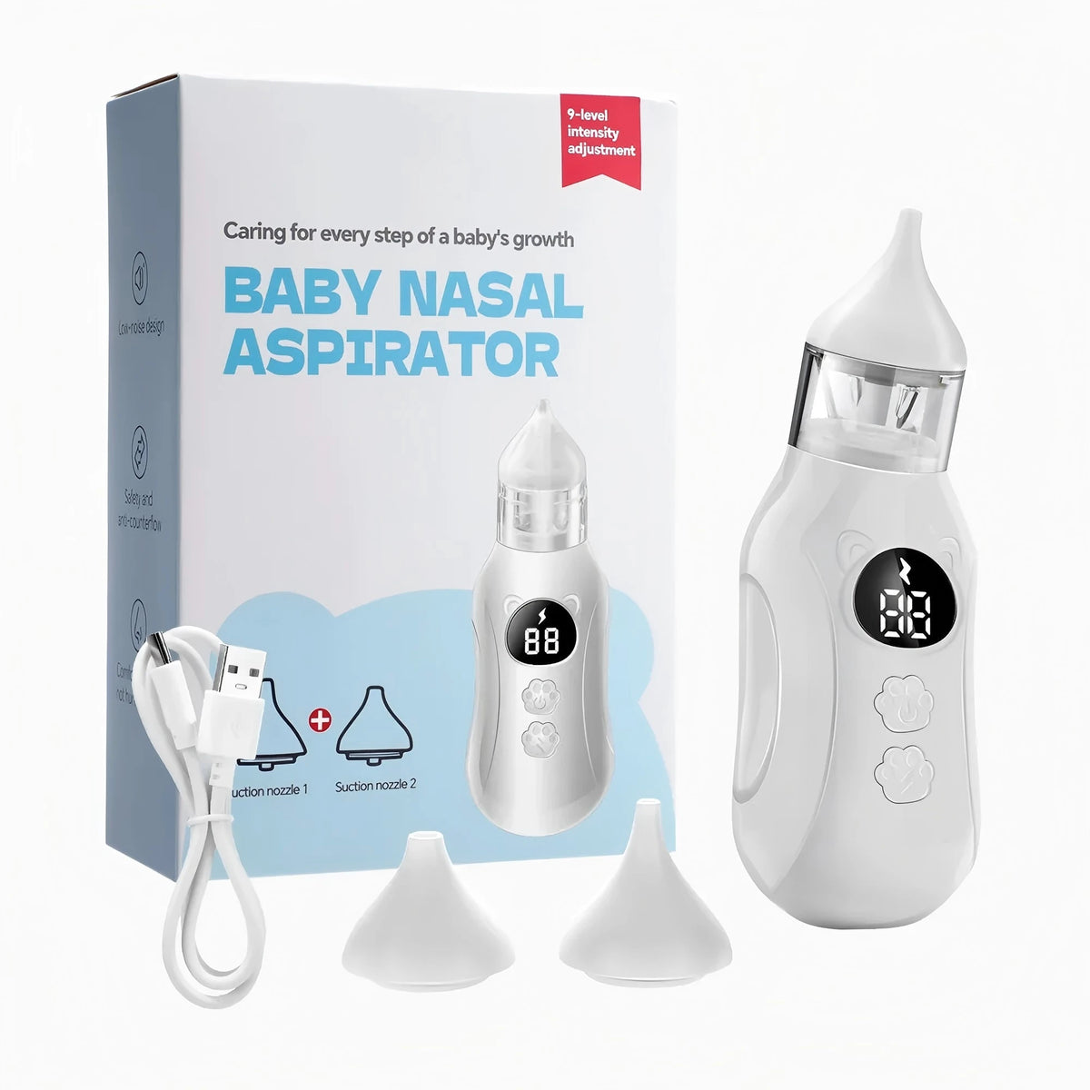 Electric Baby Nasal Aspirator - Rechargeable Nose Cleaner for Congestion Relief