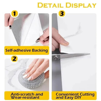 Waterproof Peel & Stick Marble Wall Tiles - Self Adhesive (30x60cm)