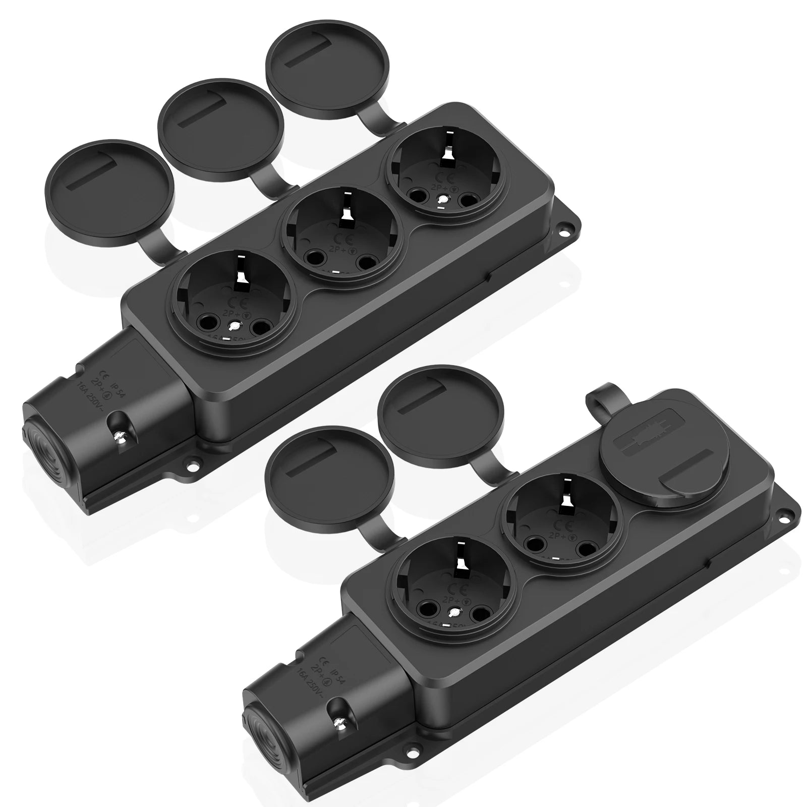 IP54 Waterproof German Standard Outdoor Power Socket - 16A 3500W Extension - 21