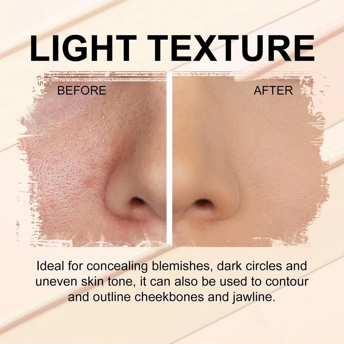 3-Color Cream Concealer Palette for Flawless Coverage & Contouring