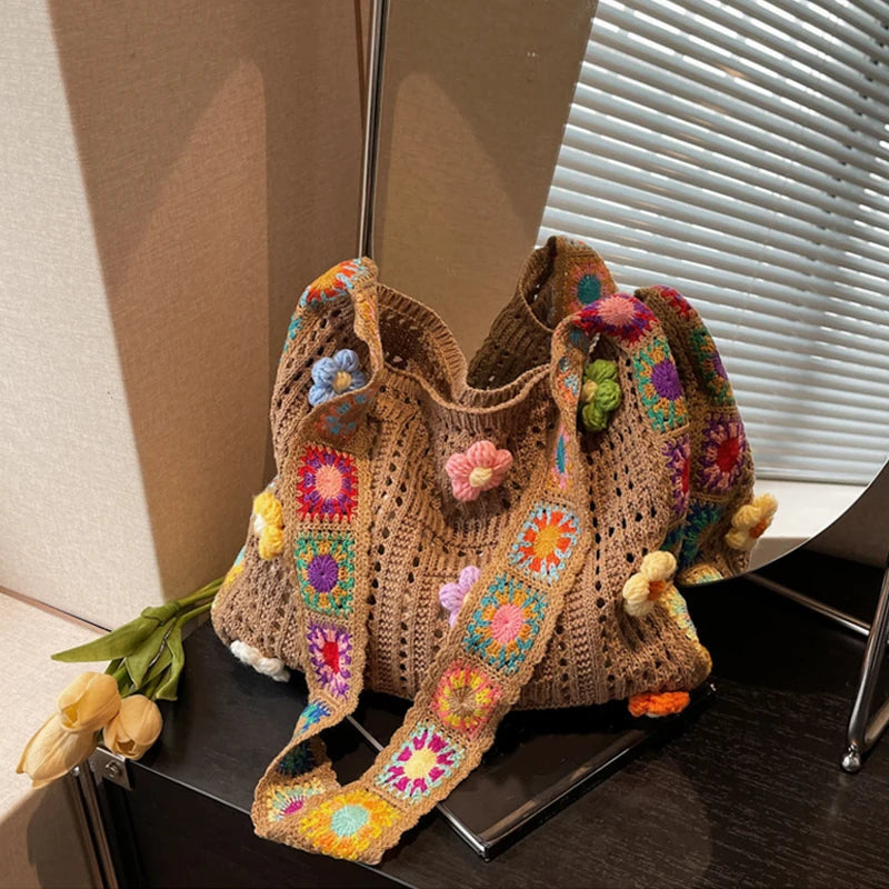 Luxury Boho Crochet Tote Bag