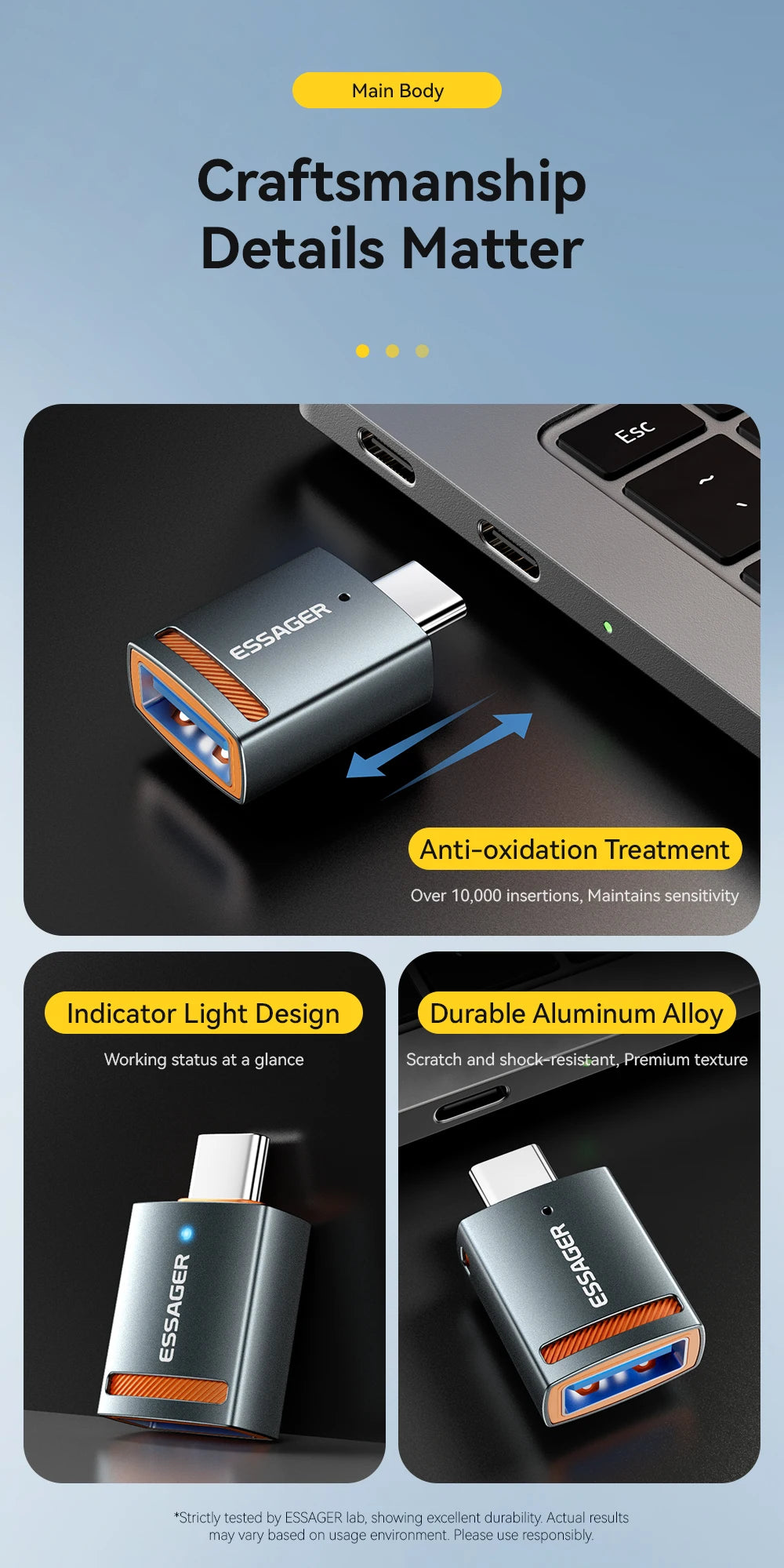 Universal USB 3.0 OTG Adapter Type-C Micro & Lightning Converter - 20