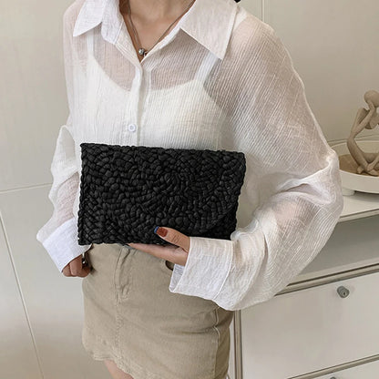 Luxury Woven Straw Clutch