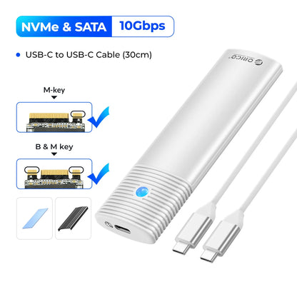 10Gbps M.2 NVMe SSD Enclosure Tool-Free Aluminum Case for 2280/2230 SSD
