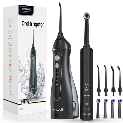 Electric Water Flosser and Sonic Toothbrush Set for Deep Teeth Cleaning & Gum Care