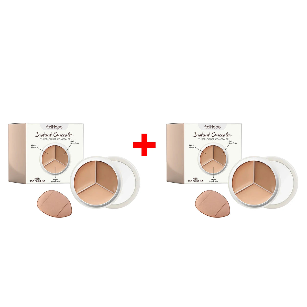 3-Color Cream Concealer Palette for Flawless Coverage & Contouring
