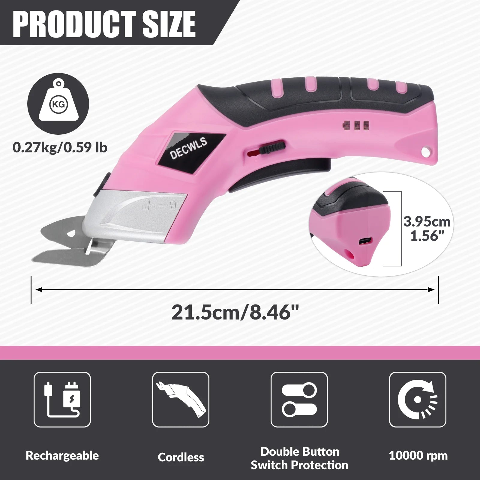 Cordless Electric Scissors for Fabric, Leather & Cardboard - Rechargeable Craft Cutter - 2