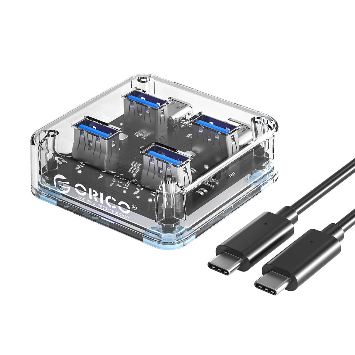 ORICO 4-Port USB-C Hub - High-Speed 5Gbps Data Transfer & Power Supply