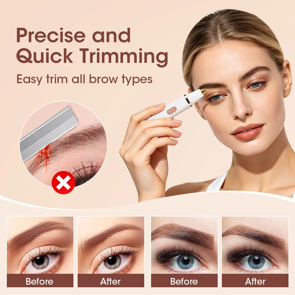 2-in-1 Electric Eyebrow and Nose Hair Trimmer - Painless Grooming Tool - 8