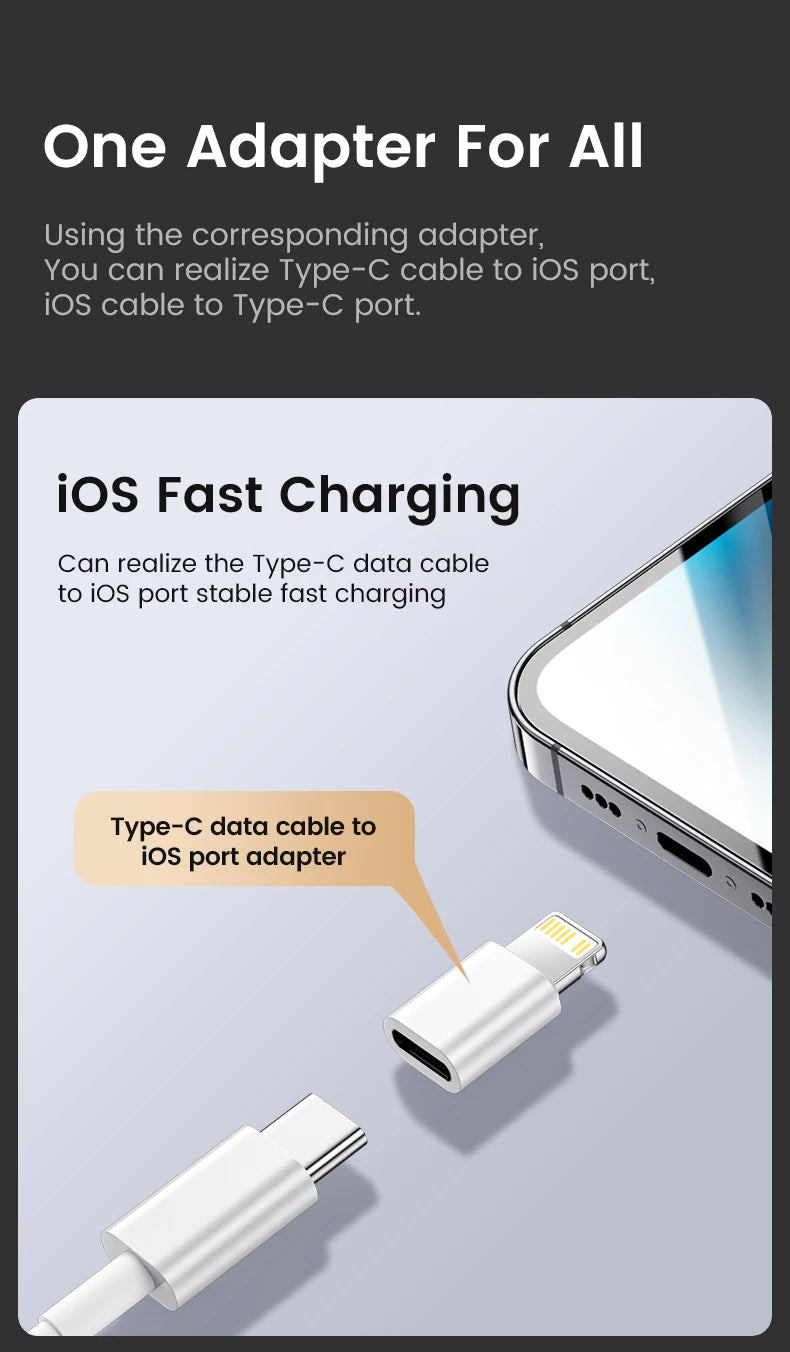 USB-C Male to Lightning Female Fast Charging Adapter Converter
