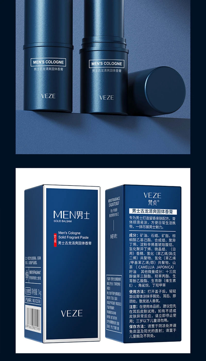 Solid Cologne Stick for Men - Portable Long-Lasting Fresh Scent - 13