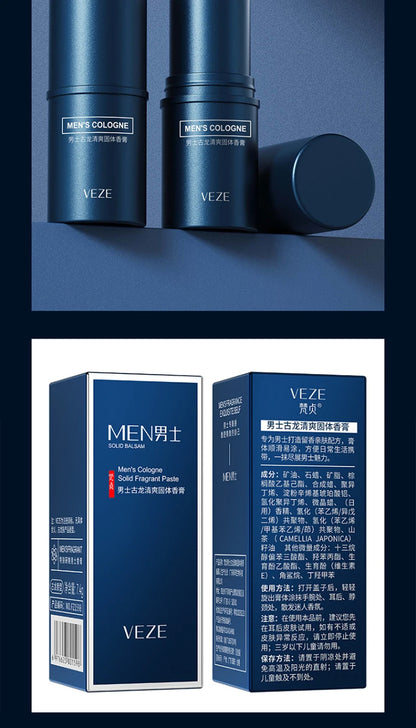 Solid Cologne Stick for Men - Portable Long-Lasting Fresh Scent