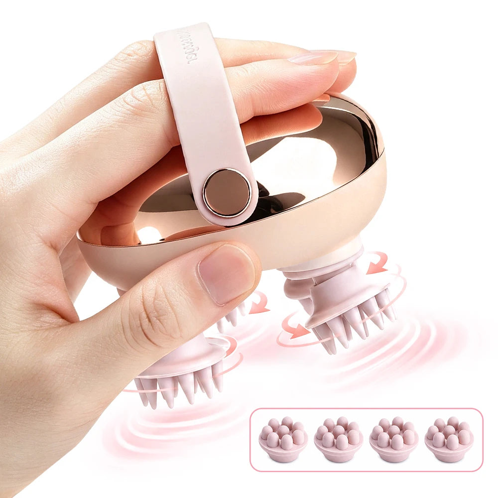 Electric Scalp and Body Massager - Portable Waterproof Handheld Relaxation Tool - 7