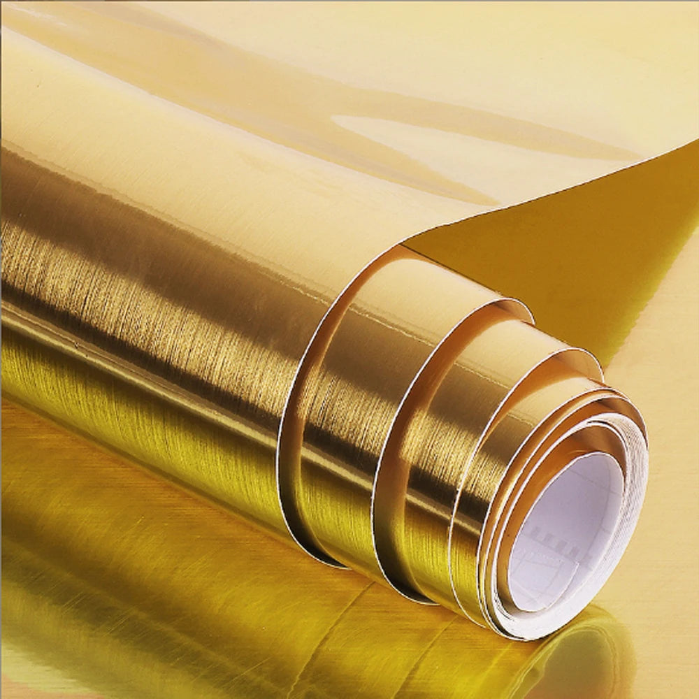 Self-Adhesive Gold Brushed Peel & Stick Wallpaper - 1