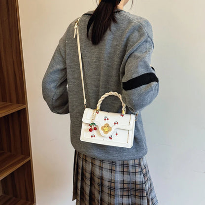 Luxury Cherry Print Satchel