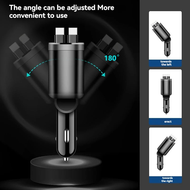 5-Port Car Charger with Fast Charging & Ambient Starry Light