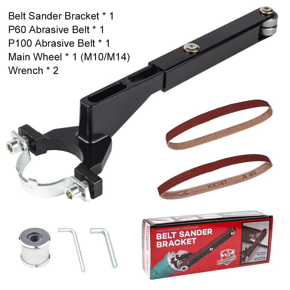 Angle Grinder to Belt Sander Adapter - Sanding Belt Attachment for Wood & Metal