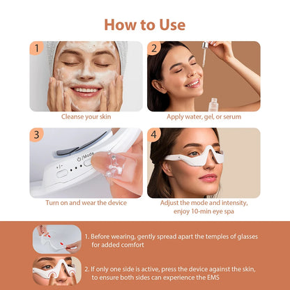 EMS Red Light Therapy Under Eye Massager for Wrinkles & Dark Circles