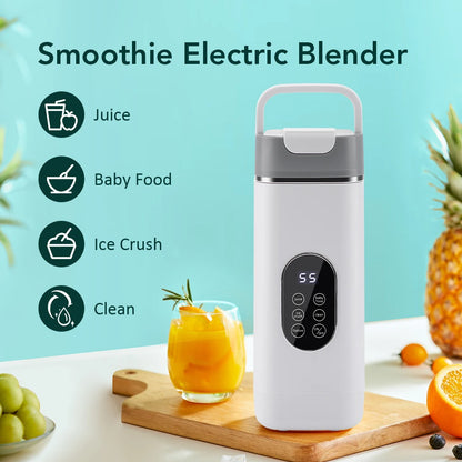 Portable Electric Juicer Cup with 12 Blades & Smart Digital Display