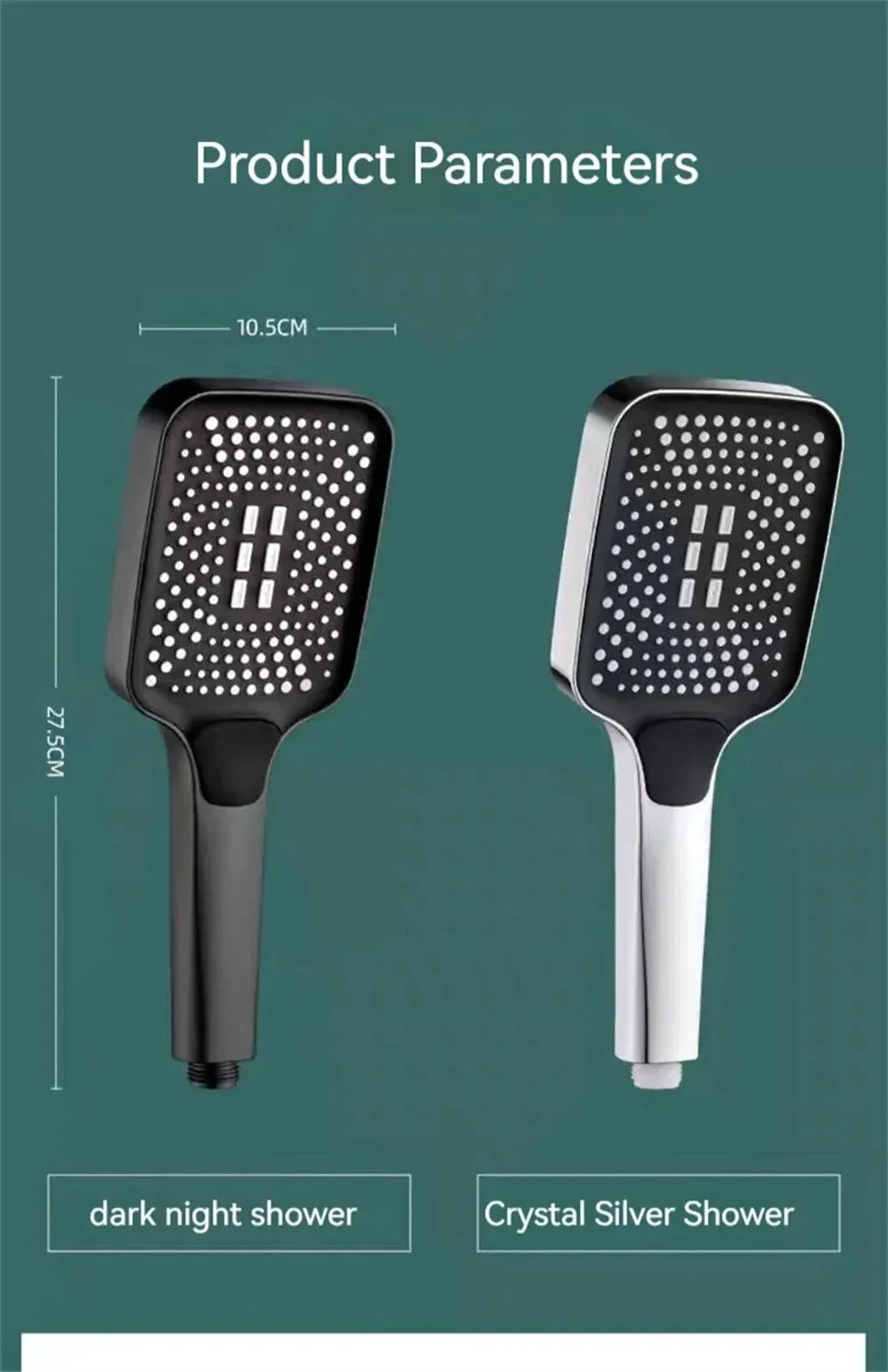 High Pressure 3-Mode Handheld Rainfall Shower Head - 19