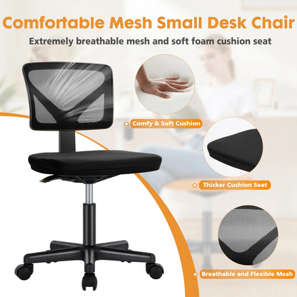 Ergonomic Mesh Armless Office Chair with Lumbar Support & Adjustable Height