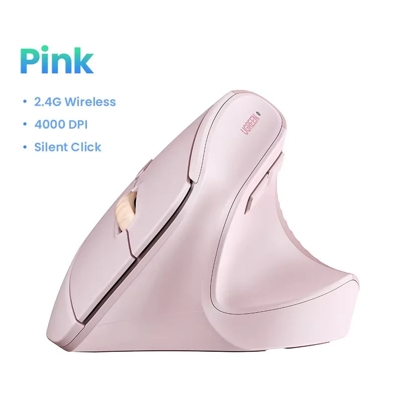 Vertical Ergonomic Wireless Mouse 4000 DPI Optical 2.4G Silent Click