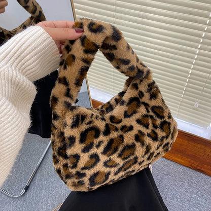 Luxury Plush Leopard Handbag