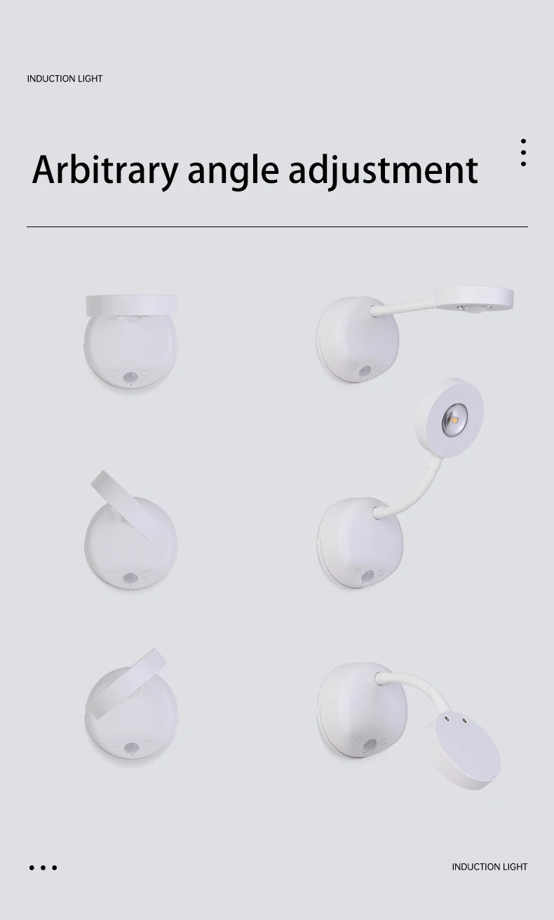 Wireless Motion Sensor LED Wall Light - Rechargeable Type-C Dimmable Indoor Lamp