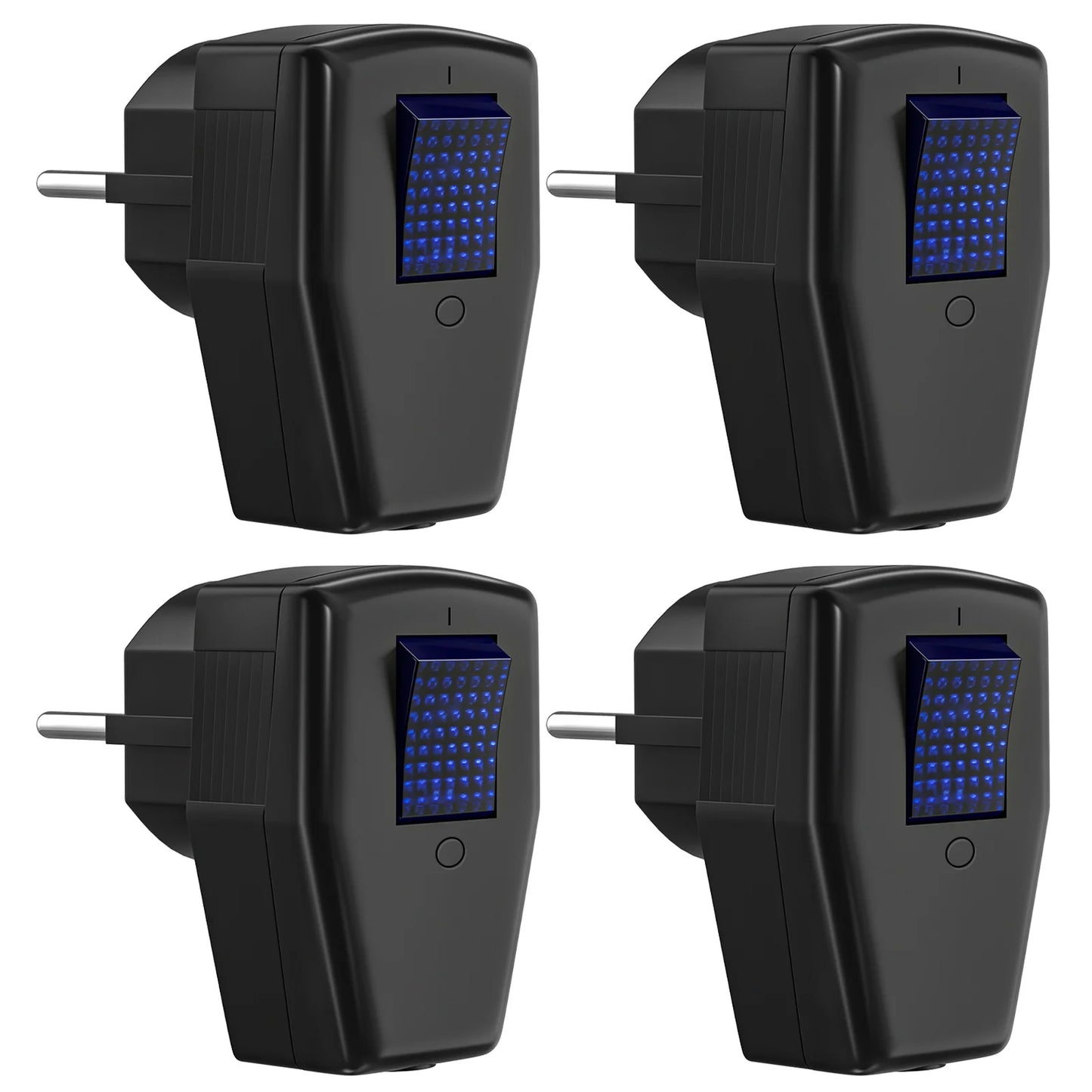 3-Pack EU Schuko Rewirable Power Plug with On/Off Switch - 250V 16A