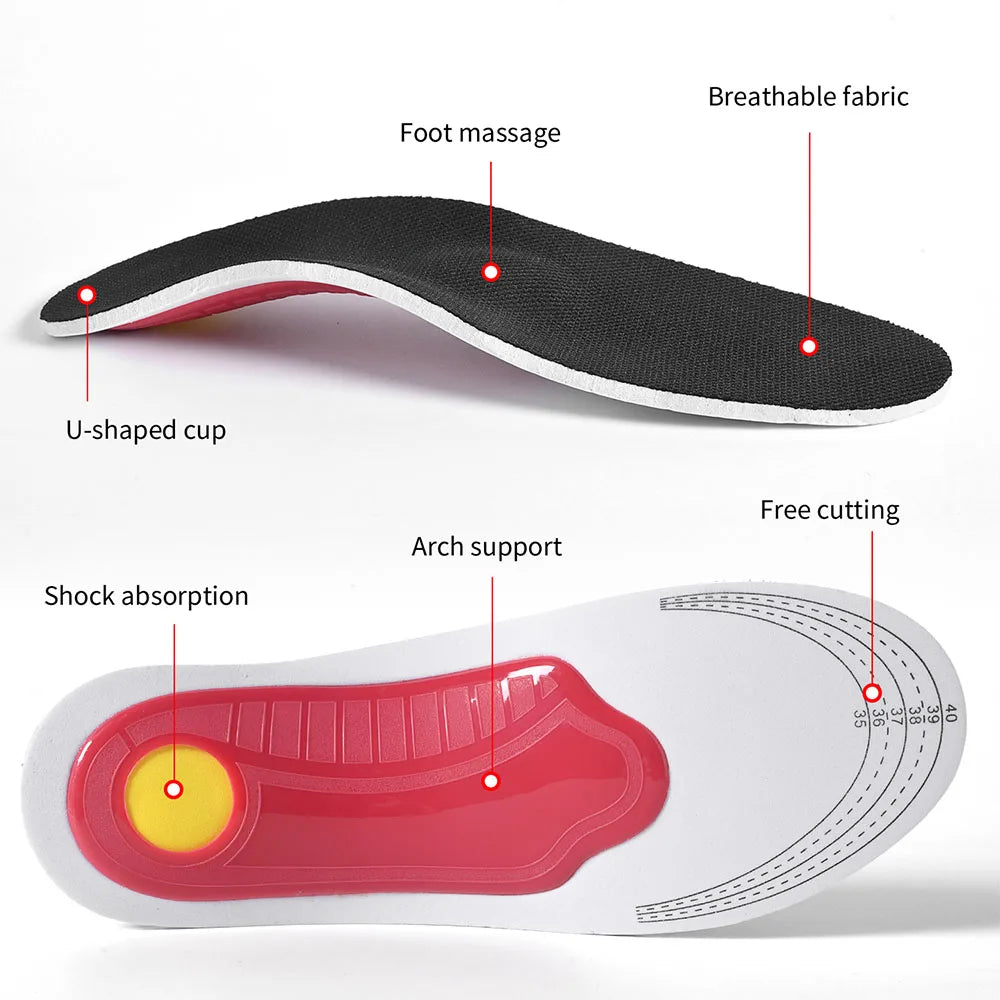 Orthopedic Arch Support Insoles - Pain Relief Memory Foam Shoe Inserts