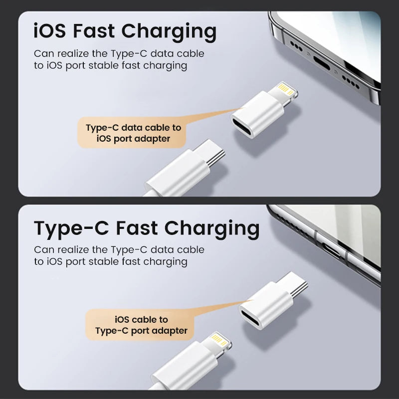 USB-C Male to Lightning Female Fast Charging Adapter Converter