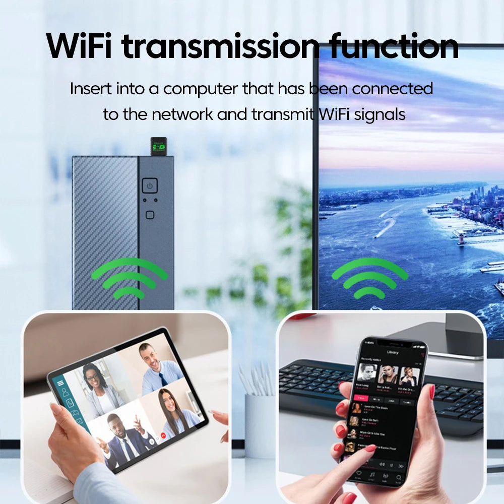 WiFi 6 AX900 USB Adapter with Bluetooth 5.4 - Dual Band Wireless Network Card - 3