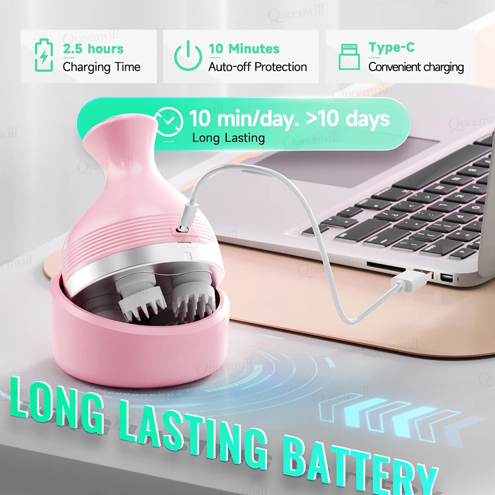 Professional Cordless Water Flosser & Scalp Massager Combo for Oral & Body Care - 34