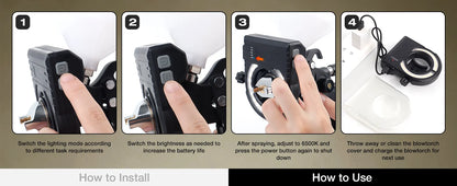 Rechargeable LED Spray Gun Light - Adjustable Car Paint Fill Light